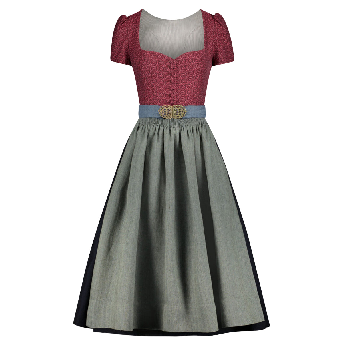 Maroon Grey Dirndl