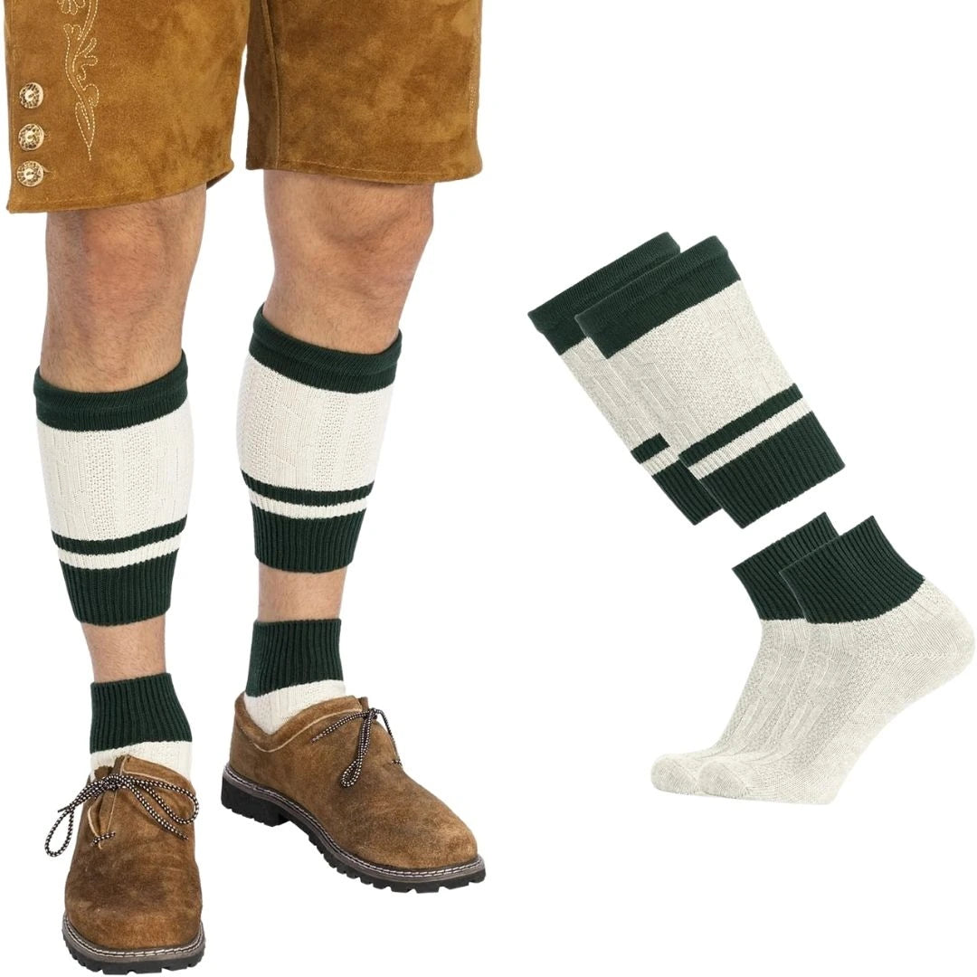 Bavarian Calf Socks(White&Green)