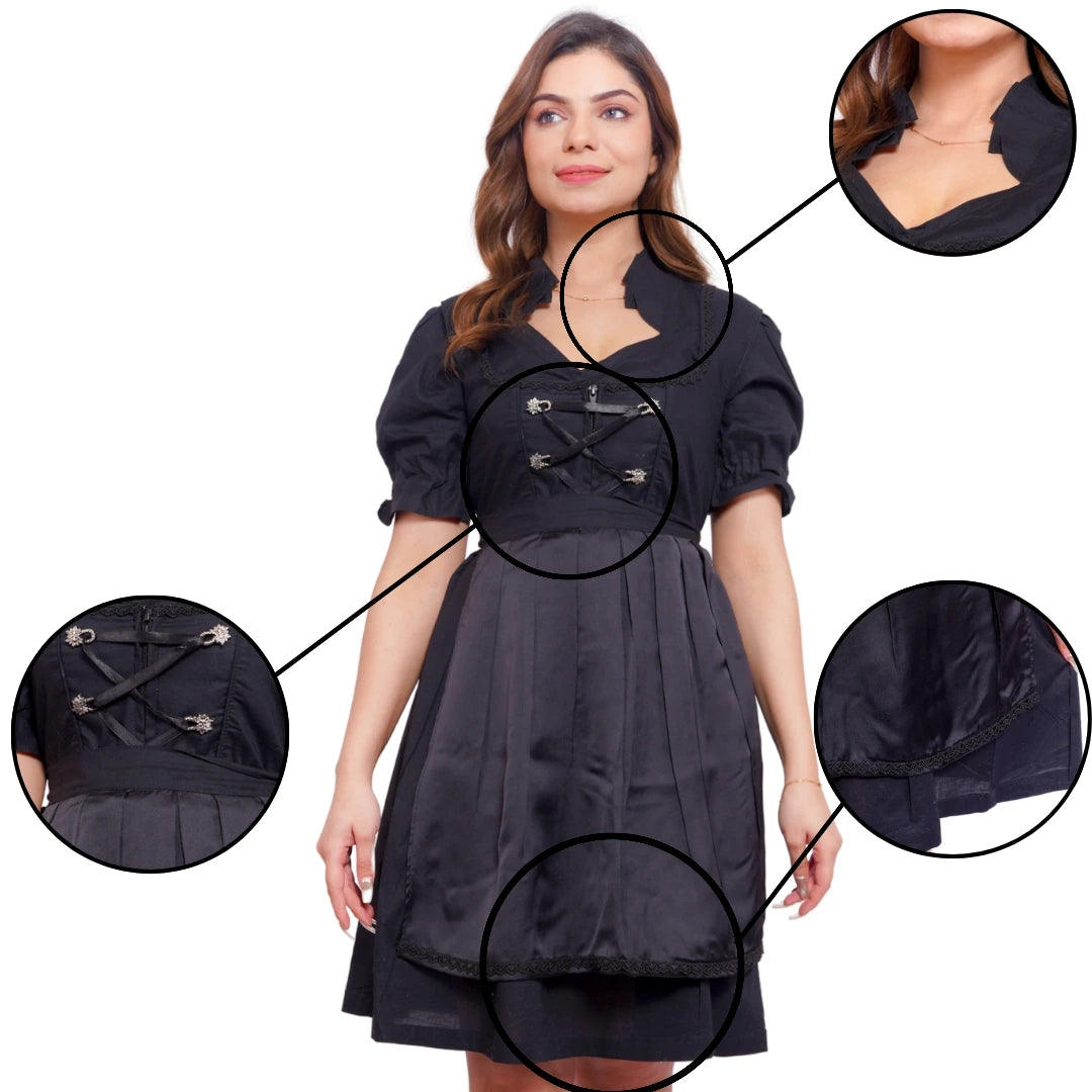 Black Bavarian Dirndl Dress