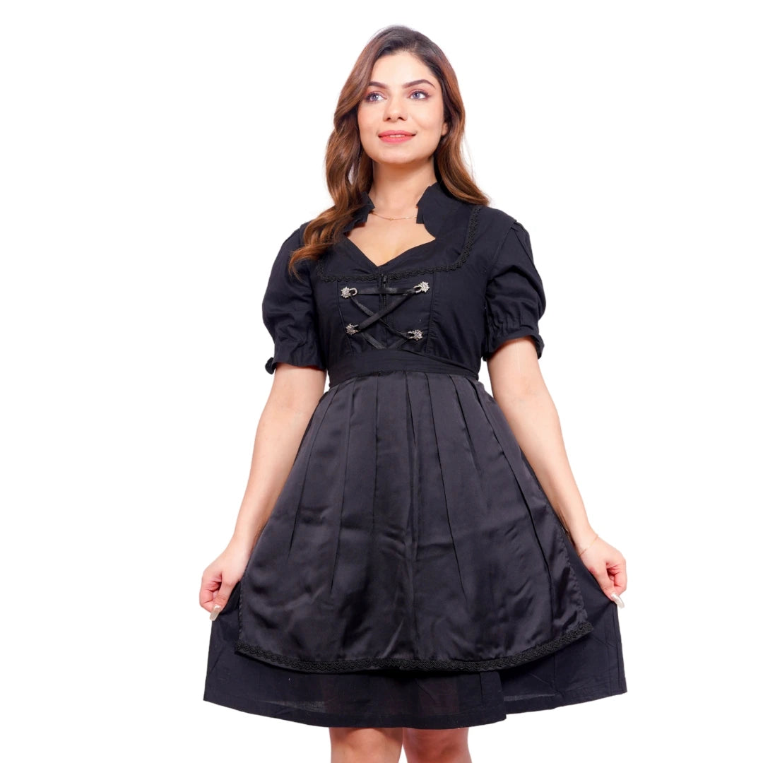 black dirndl dress Amazon.com: GloryStar Women's German Oktoberfest CostumesTraditional Bavarian Beer Garden Velvet 1 Piece Dirndl Dress Black Cute Beauty S : Clothing, Shoes & Jewelry