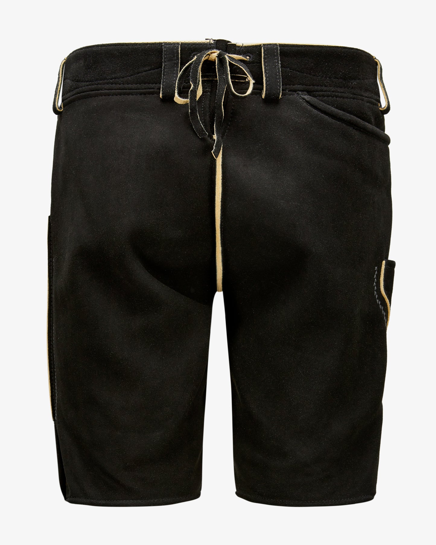 Black shorts with a belt on a white background