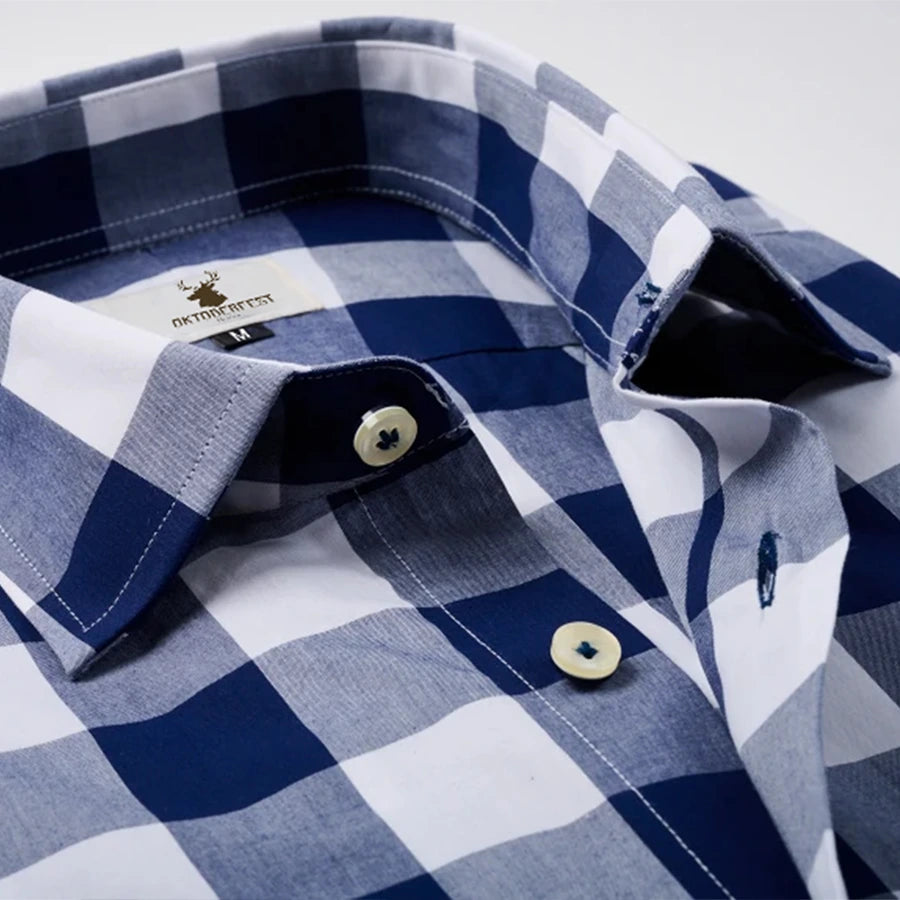 Blue Check Trachten Shirt
