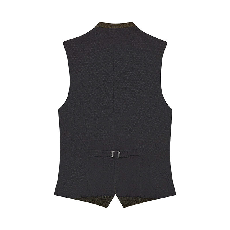 Dark Olive Green Patterned Vest