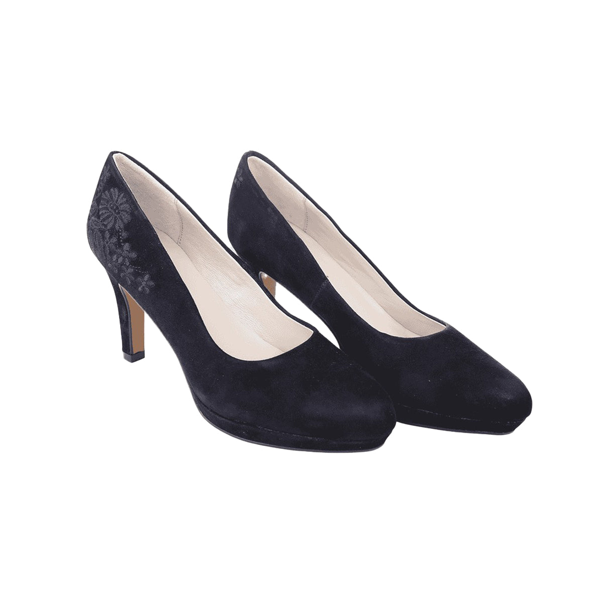Premium Black Dirndl Shoes With Embroidery