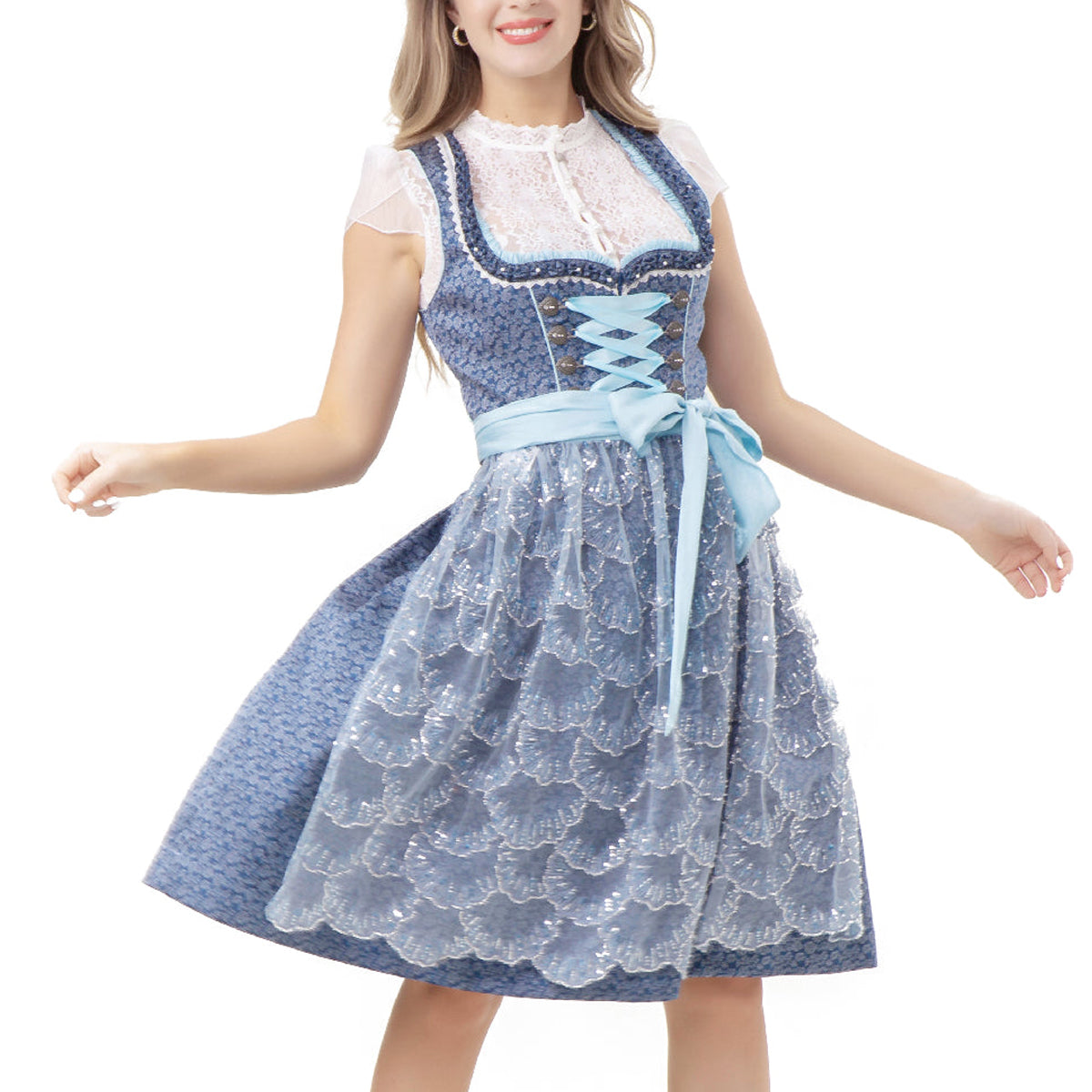 Oktoberfest Ladies Outfit Dirndl Dress With Lace Apron XXL Oktoberfest Ladies Outfit Dirndl Dress With Lace Apron XXL