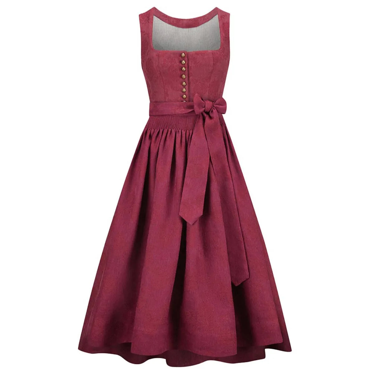 dirndl dress red Red Floral Dirndl Dress