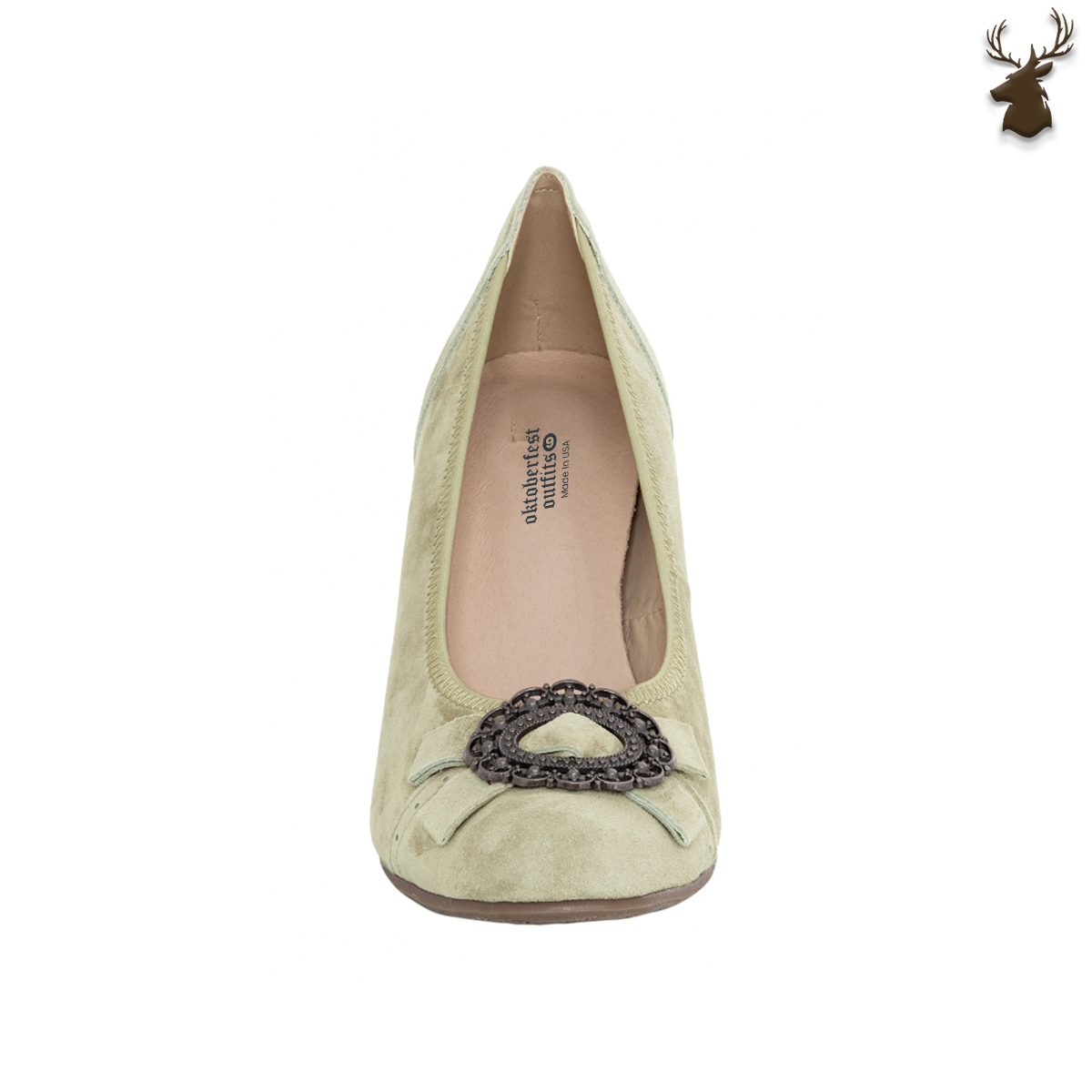 Premium Women Dirndl Pumps Pastell Green