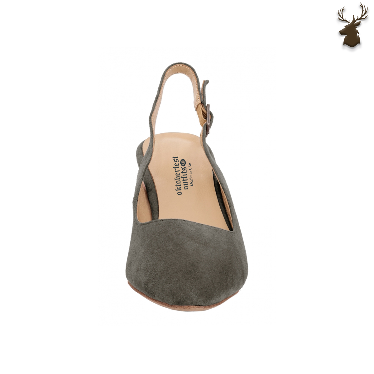Premium Women Dirndl Slingback Pumps Anthracite