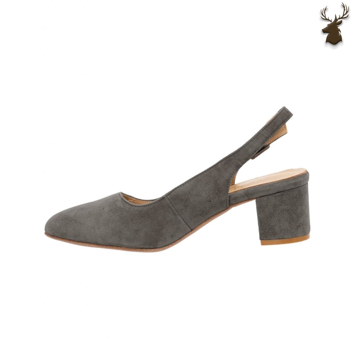 Premium Women Dirndl Slingback Pumps Anthracite