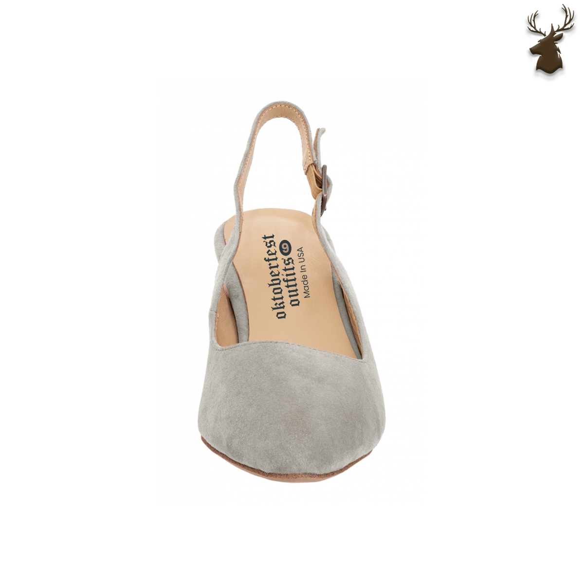 Premium Women Dirndl Slingback Pumps Grey