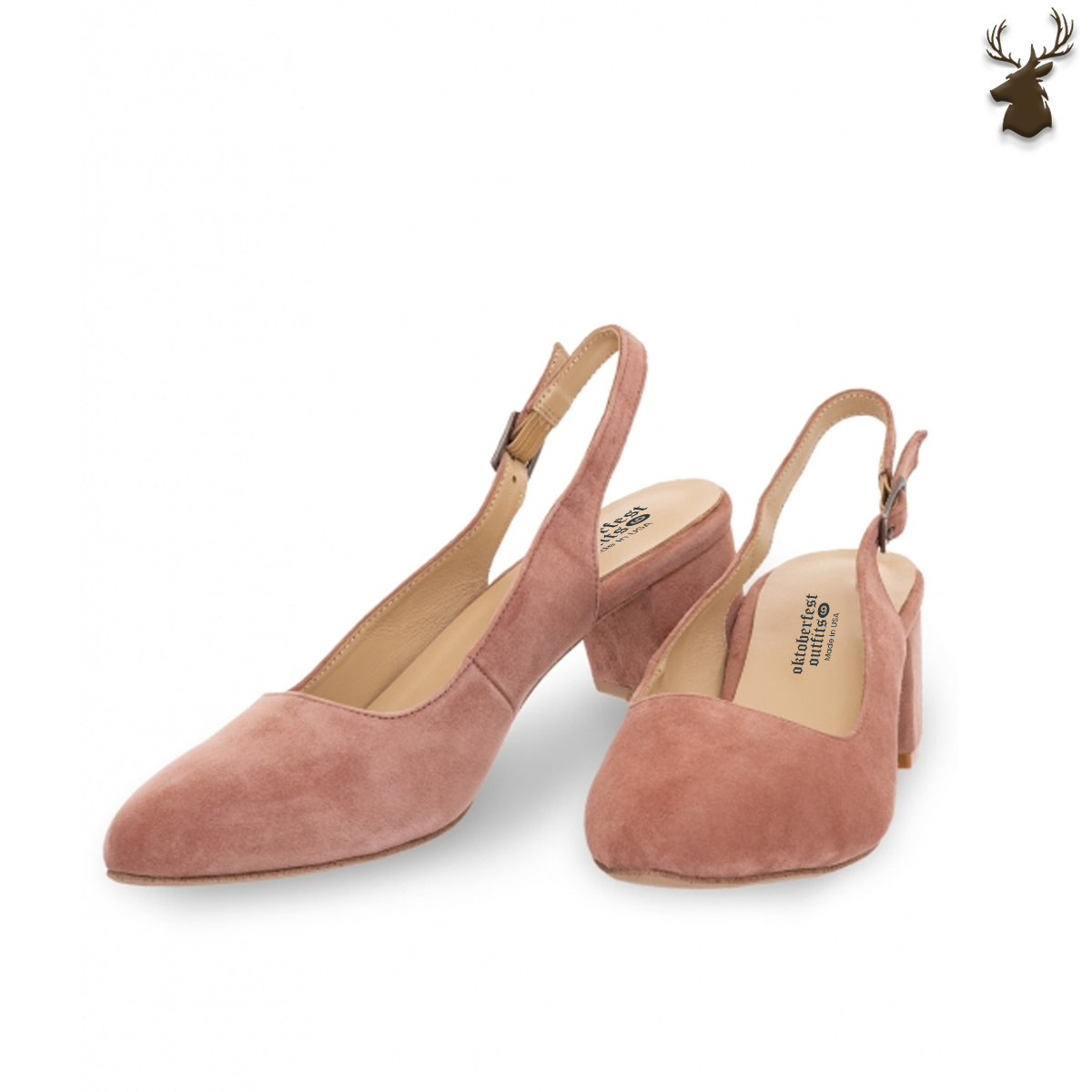 Premium Women Dirndl Slingback Pumps Pink