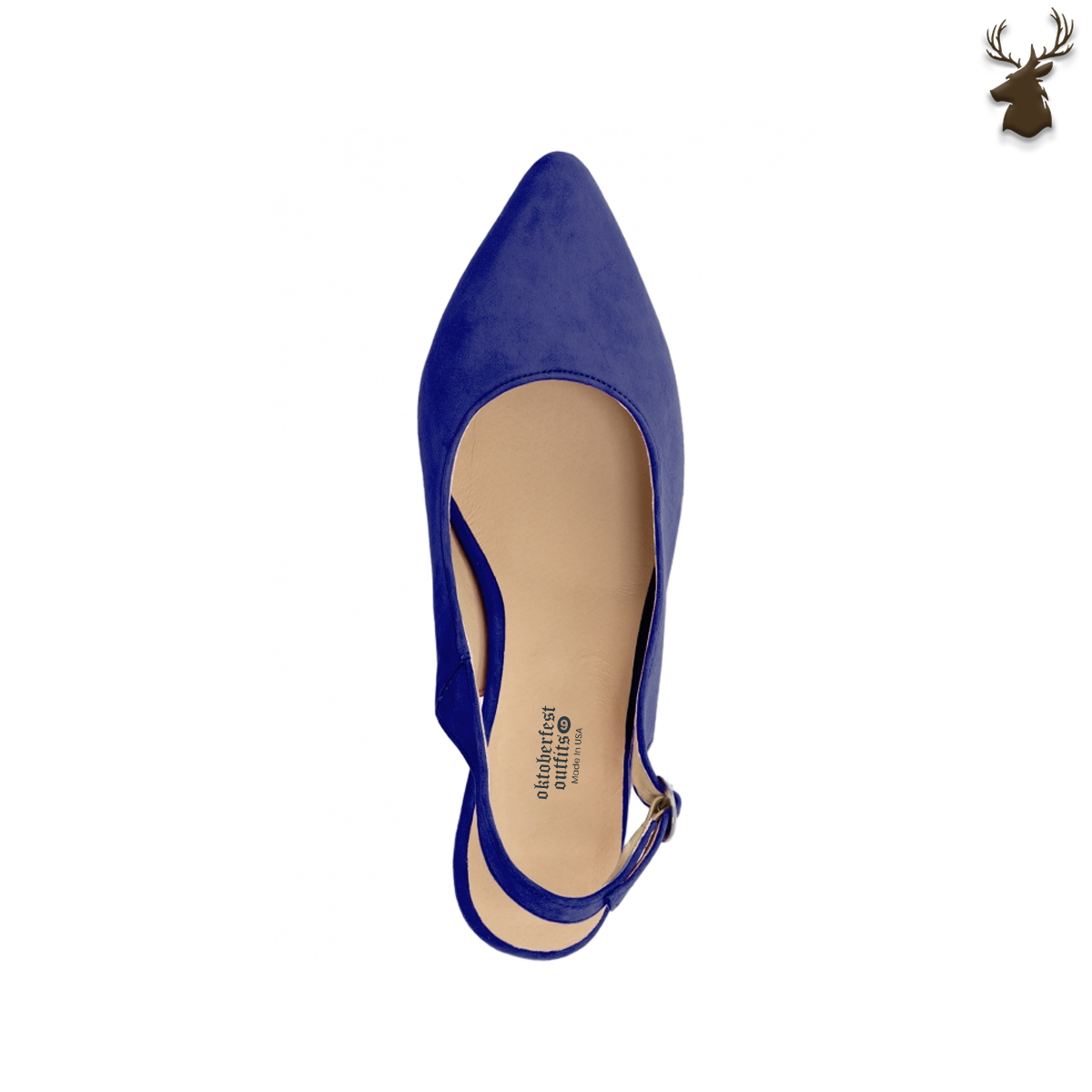 Premium Women Dirndl Slingback Pumps Royal Blue