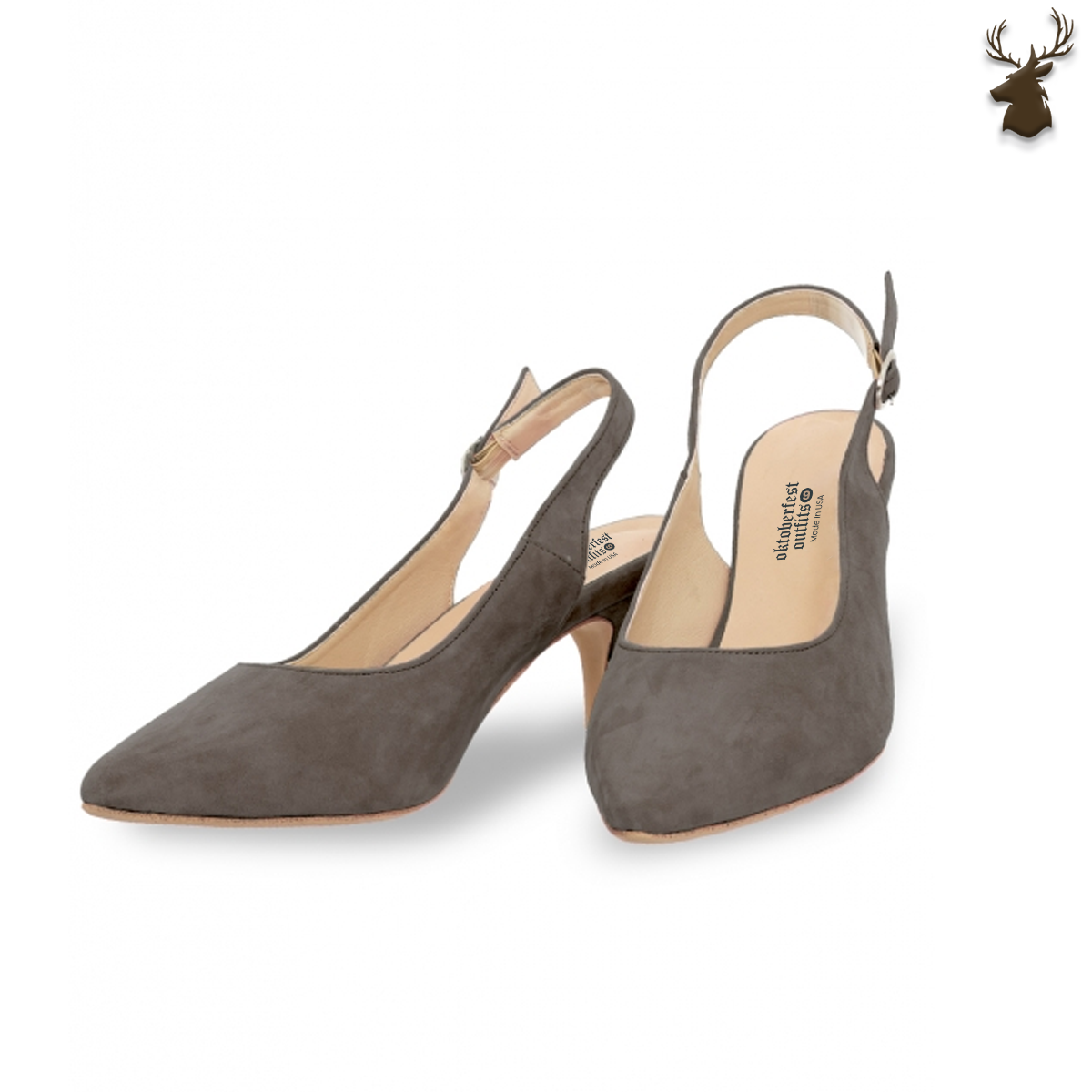 Premium Women Oktoberfest Slingback Pumps Anthracit