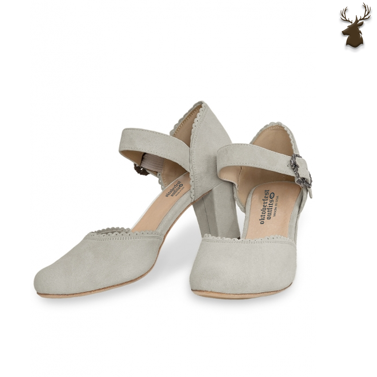 Premium Women Oktoberfest Strap D'orsay Shoes Grey