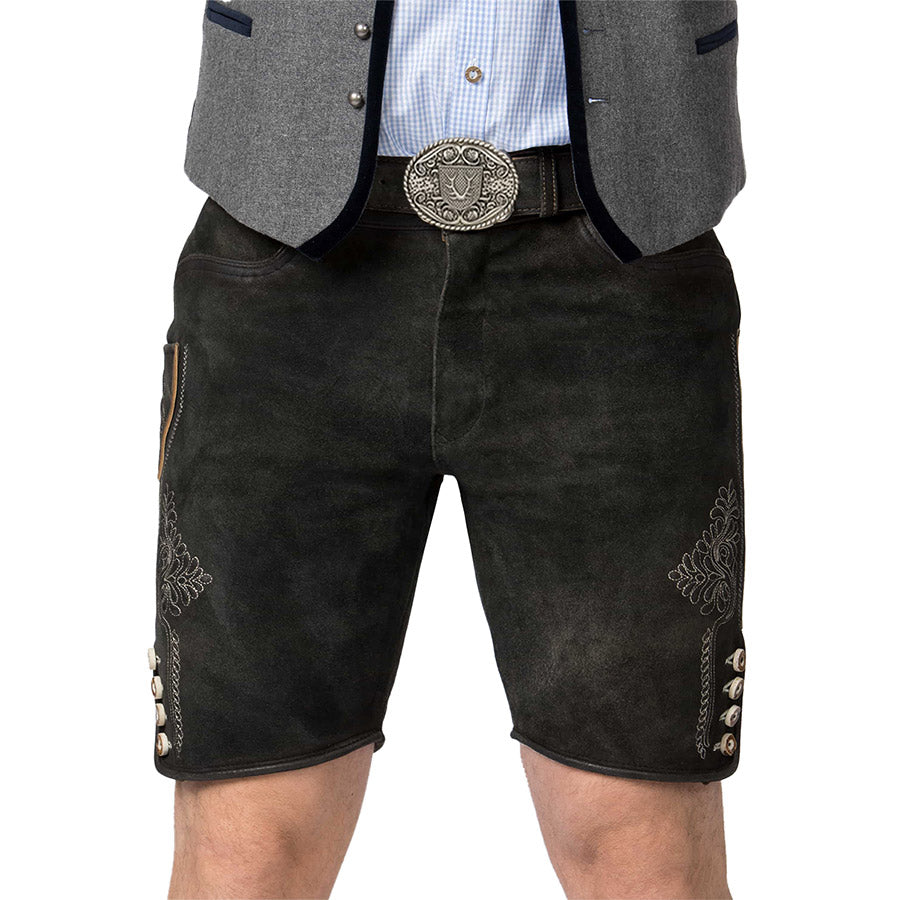 Regal Black Lederhosen
