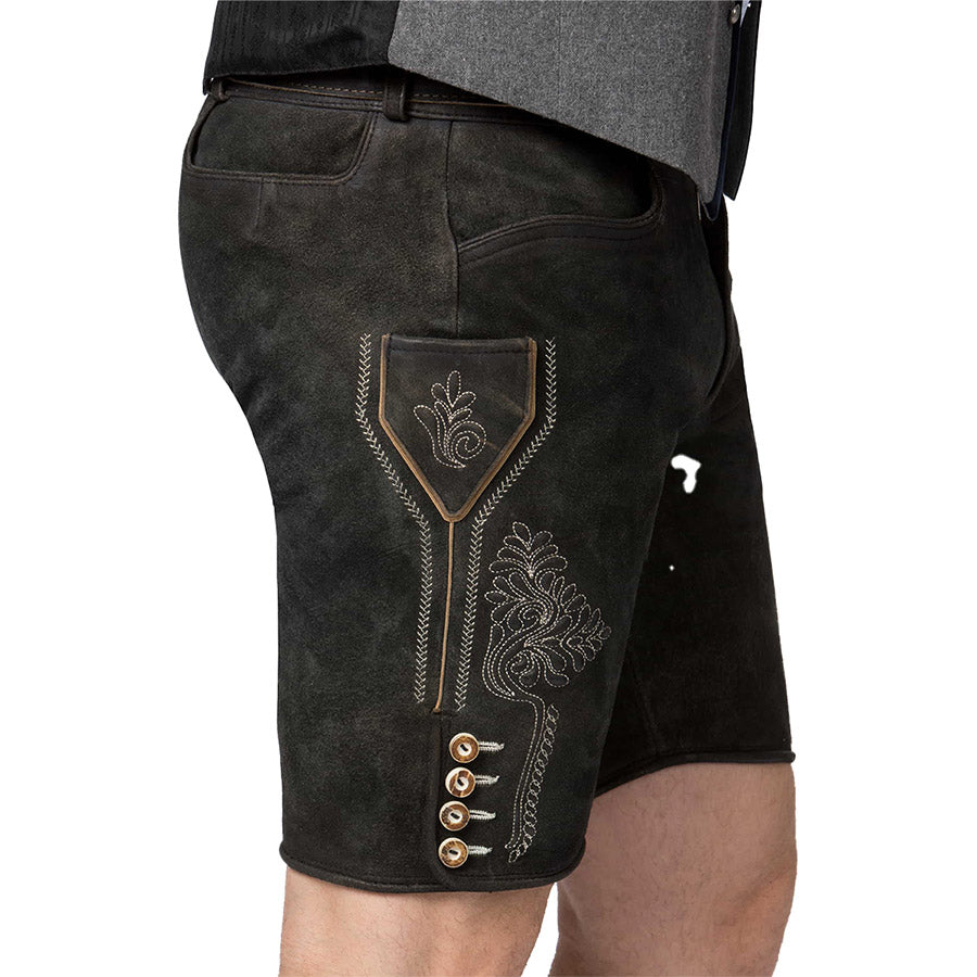 Regal Black Lederhosen
