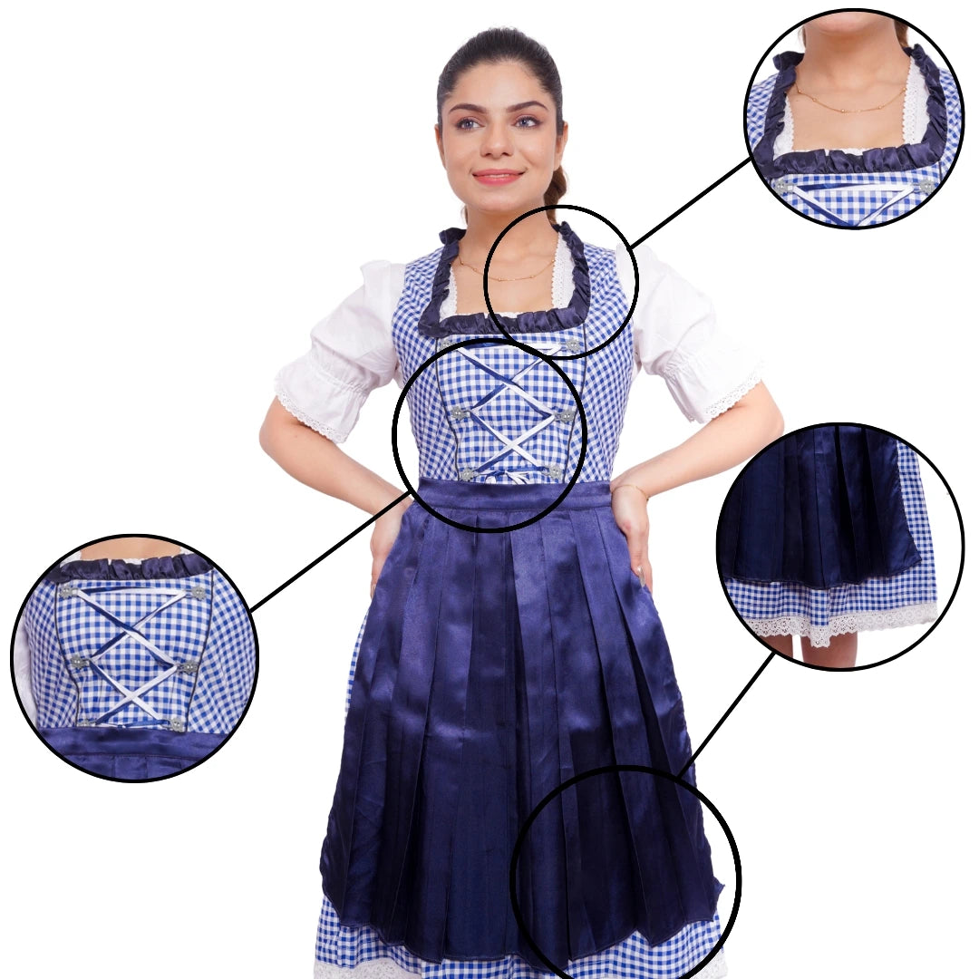 Blue Checks Dirndl Dress