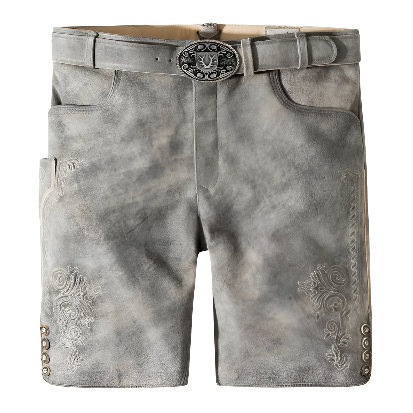 Slim Fit Gray Lederhosen