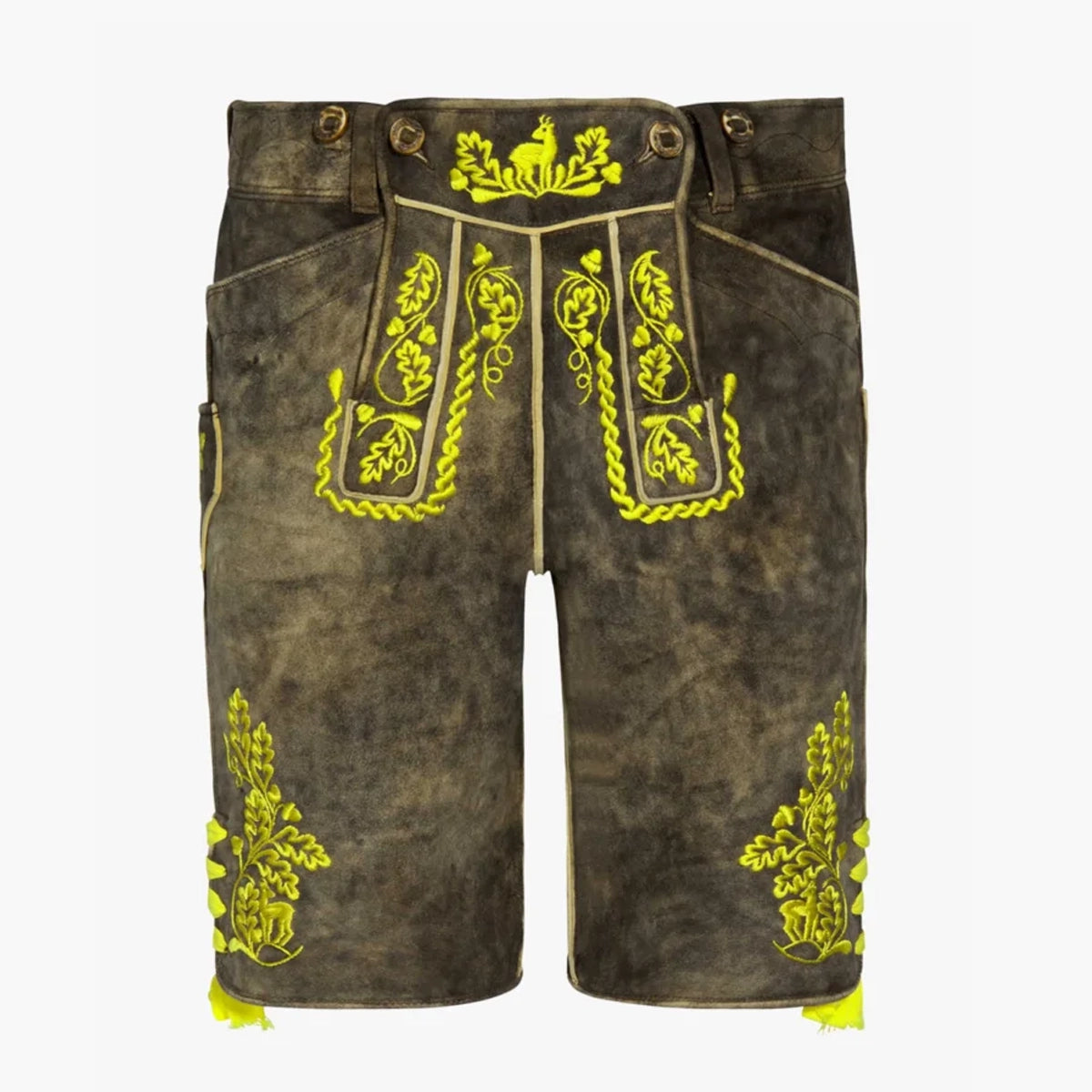 Kids Lederhosen With Yellow Embroidery