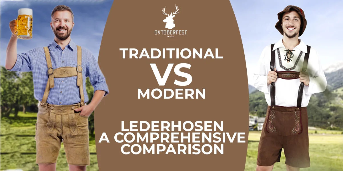 Men in Traditional and Modern Lederhosen