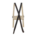 Beige suspenders with black straps on a white background