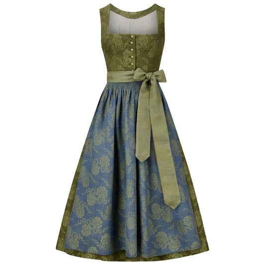 Vintage Olive Blue Dirndl