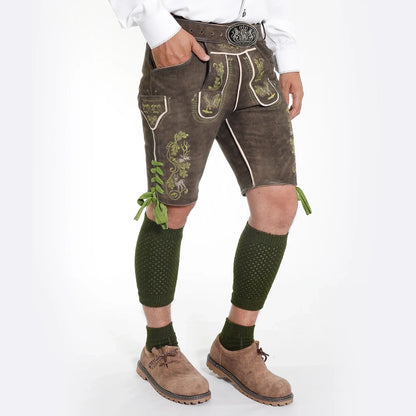 Authentic German Lederhosen Olive Green