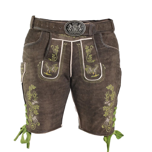 Authentic German Lederhosen Olive Green