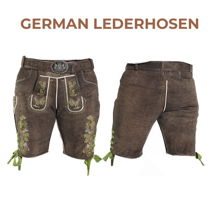 Authentic German Lederhosen Olive Green