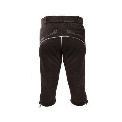 BAVARIAN BUNDHOSEN MEN GOAT LEATHER PANT DARK BROWN