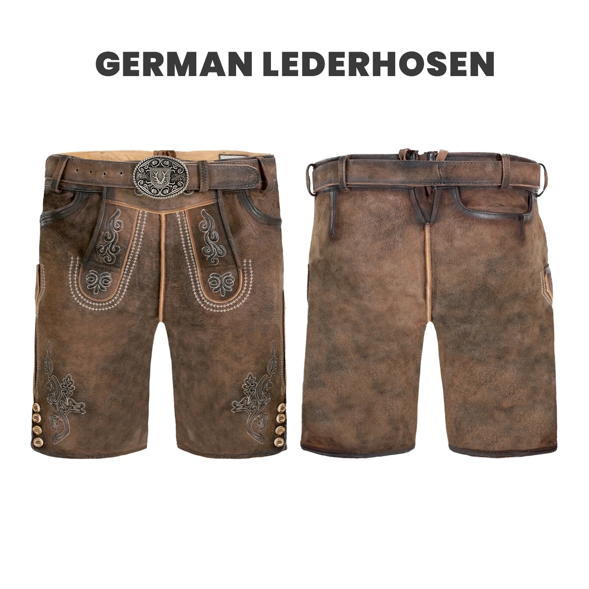 BAVARIAN LEDERHOSEN MEN SHORT BROWN