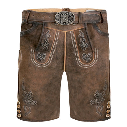 BAVARIAN LEDERHOSEN MEN SHORT BROWN