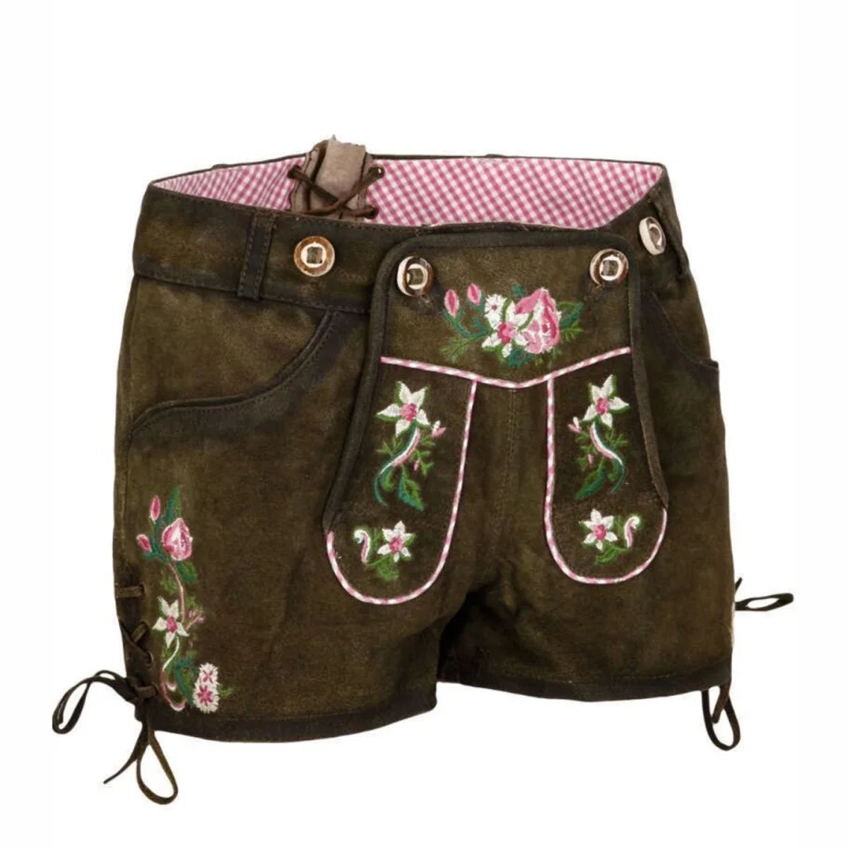 BAVARIAN LEDERHOSEN WOMEN SHORT CHOCOLATE