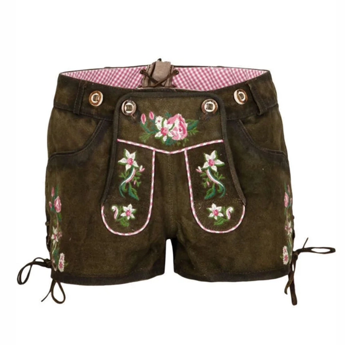 BAVARIAN LEDERHOSEN WOMEN SHORT CHOCOLATE