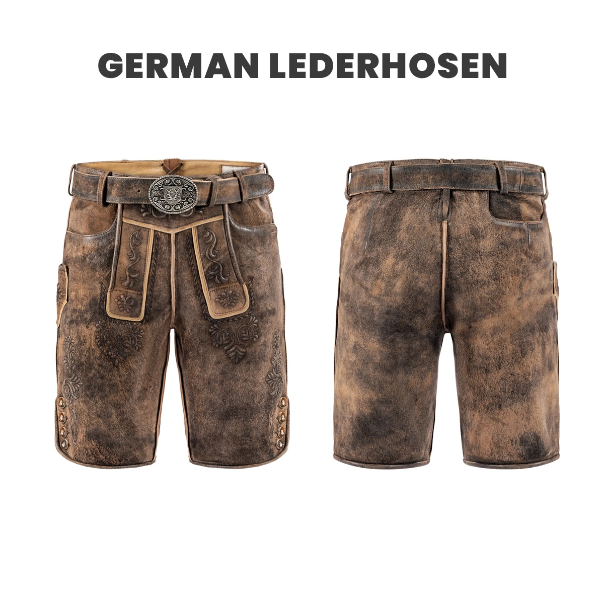 BAVARIAN MEN LEDERHOSEN BROWN SHORT