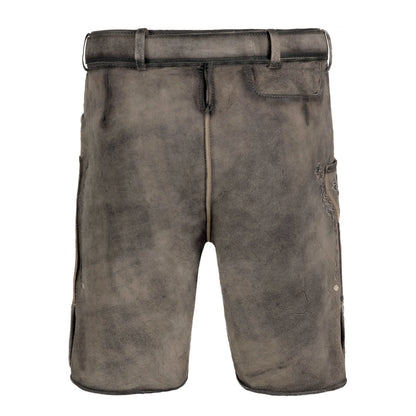 BAVARIAN MAN LEDERHOSEN SHORT GREY BROWN