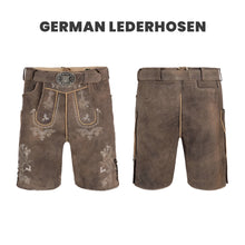 Load image into Gallery viewer, BAVARIAN VINTAGE STYLE LEDERHOSEN BROWN SHORT
