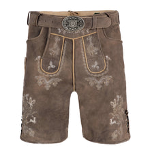 Load image into Gallery viewer, BAVARIAN VINTAGE STYLE LEDERHOSEN BROWN SHORT
