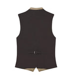 Brown vest with a textured pattern on a white background