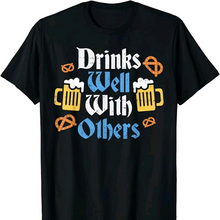 Load image into Gallery viewer, BLACK OKTOBERFEST SHIRT PRINTED DRINKS WELL WITH OTHERS
