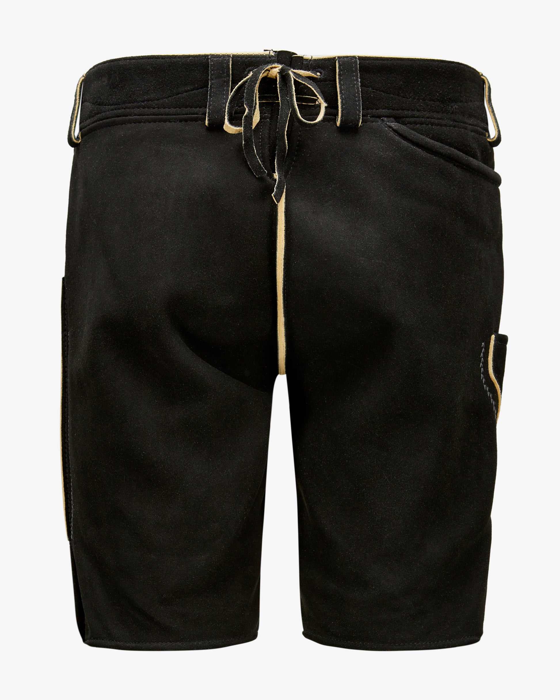 Black shorts with a belt on a white background