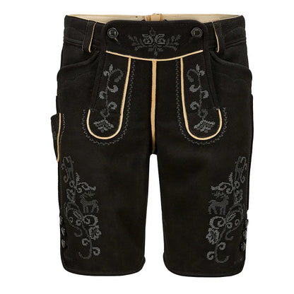 Black shorts with embroidery on a white background
