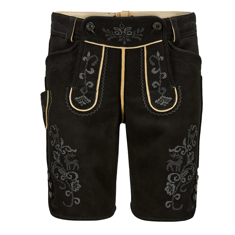 Black shorts with embroidery on a white background