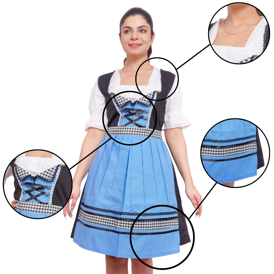 German Blue Dirndl Dress