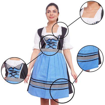 German Blue Dirndl Dress