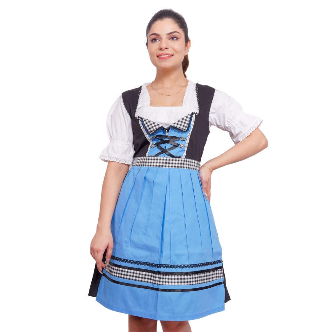 German Blue Dirndl Dress