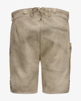 Beige shorts with a drawstring on a white background