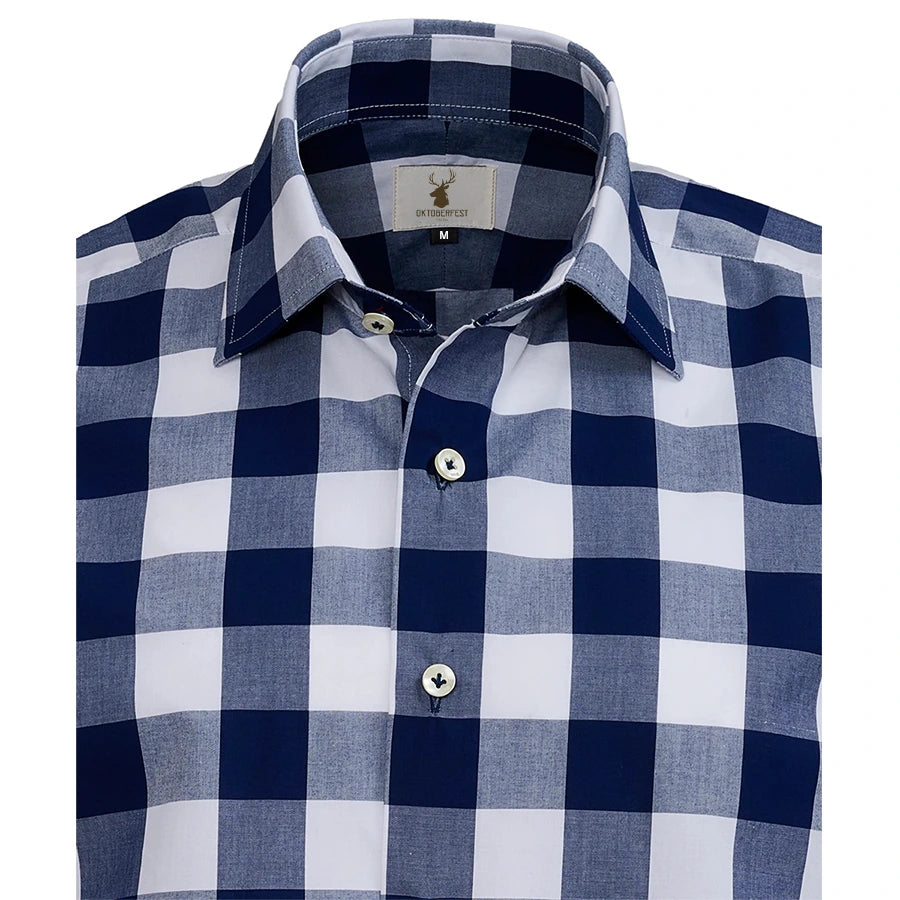 Blue Check Trachten Shirt