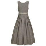 Checkered dress with a belt on a white background