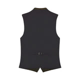 Black vest with a belt on a white background